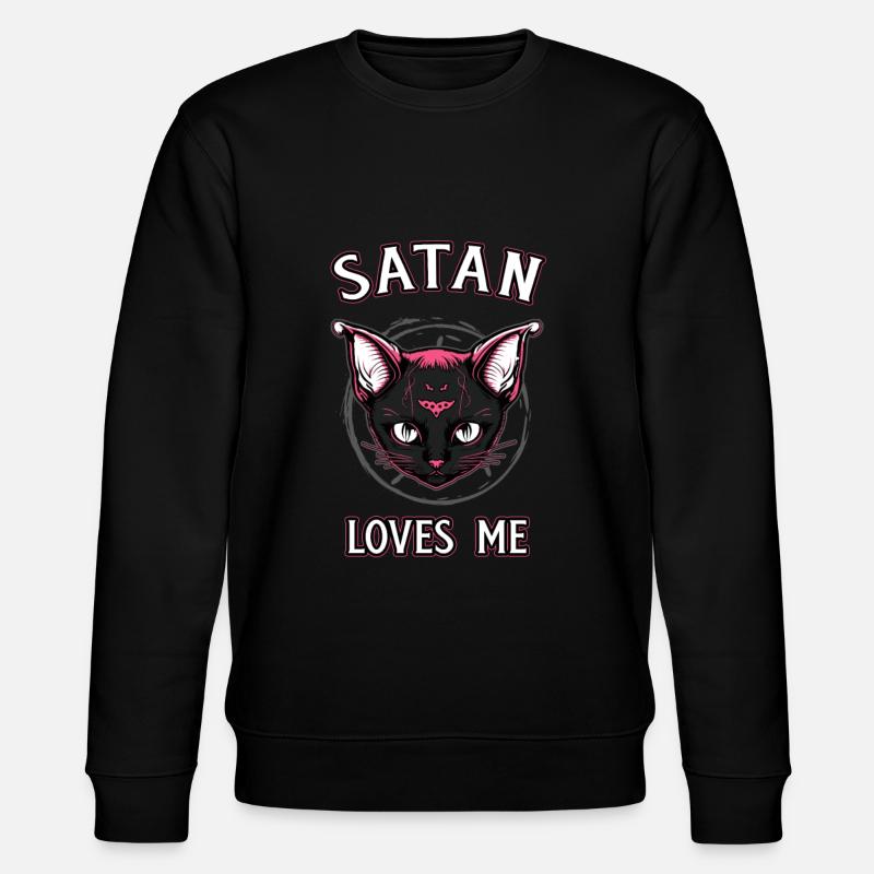 Satan m’aime Chaton satanique Goth - Sweat bio CHANGER Stanley/Stella Unisexe - noir