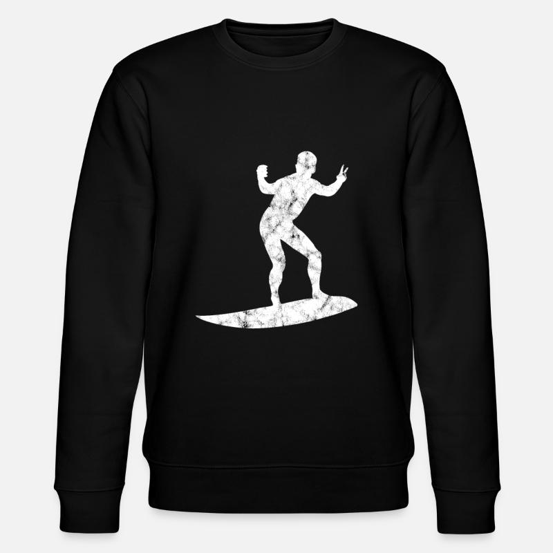 Surfer Silhouette - Stanley/Stella Unisex Bio-Sweatshirt CHANGER  - Schwarz
