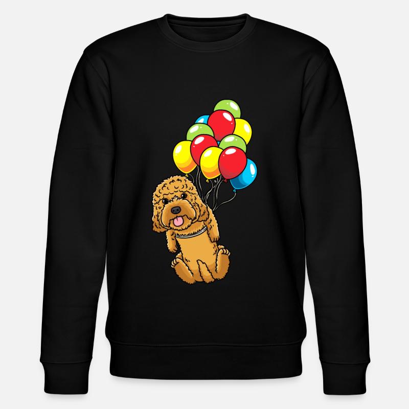 Cockapoo dog with balloons - Stanley/Stella CHANGER Unisex Organic Sweatshirt - black