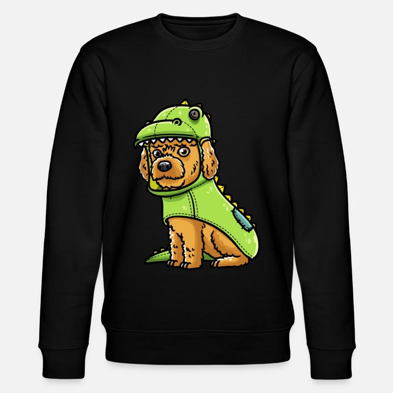 Cockapoo dog in dinosaur costume - Stanley/Stella CHANGER Unisex Organic Sweatshirt - black