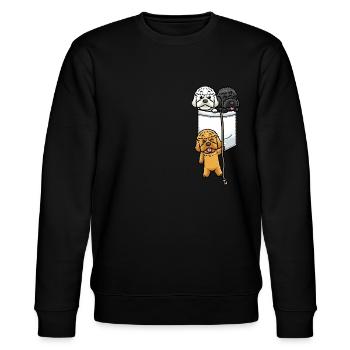 Cockapoo Chien dans le sac - Sweat bio CHANGER Stanley/Stella Unisexe - noir - Devant - Nik (191cm) & Marisol (170cm)