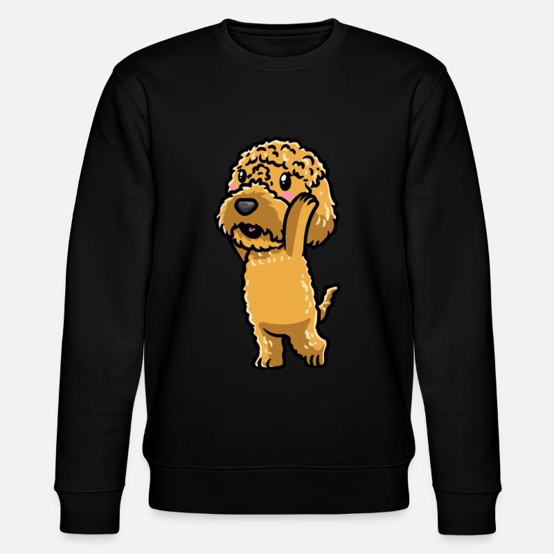 Kawaii Cockapoo Dog Emoticon - Stanley/Stella CHANGER Unisex Organic Sweatshirt - black