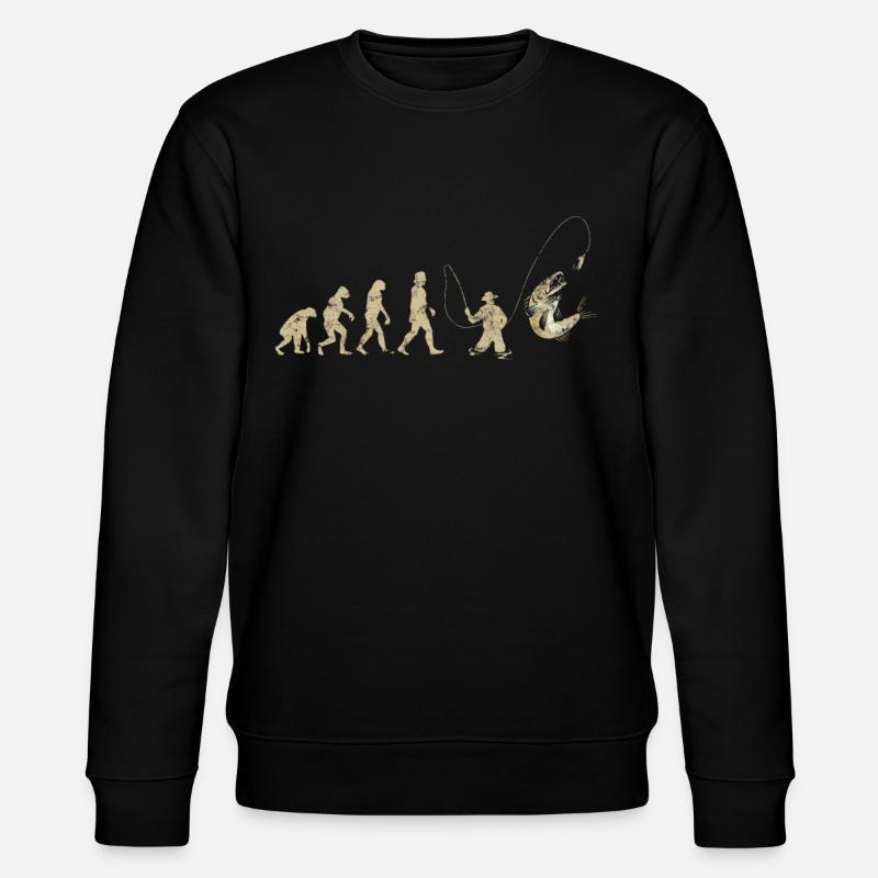 Angeln Im Eriesee - Evolution Zanderjäger - Stanley/Stella Unisex Bio-Sweatshirt CHANGER  - Schwarz