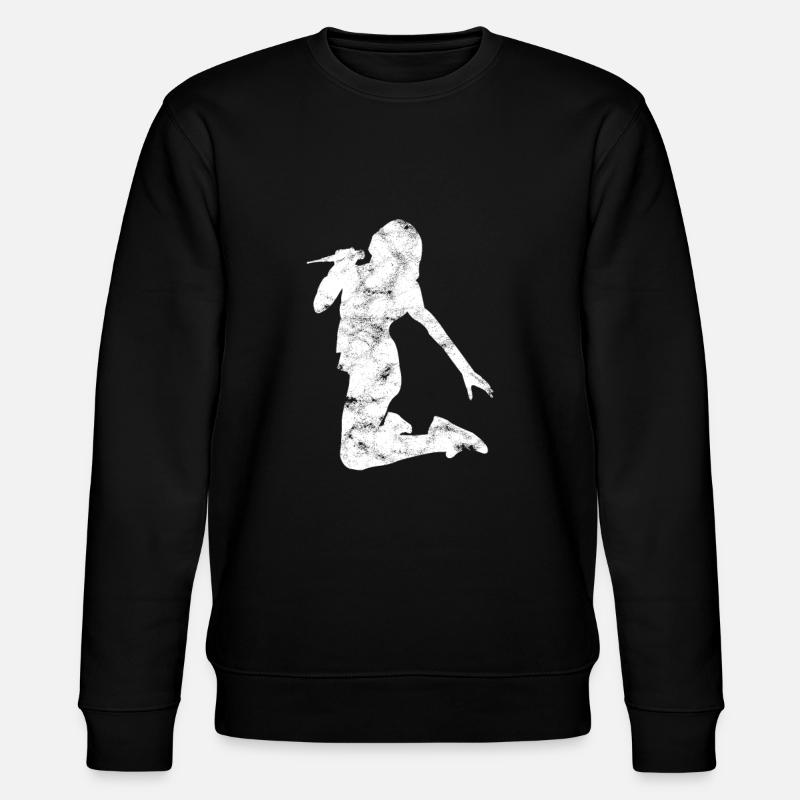 Singen Sängerin Silhouette - Stanley/Stella Unisex Bio-Sweatshirt CHANGER  - Schwarz