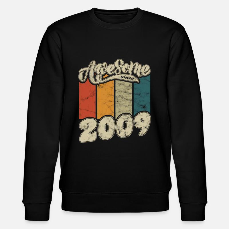 2009 Birthday Awesome since Retro - Stanley/Stella CHANGER Unisex Organic Sweatshirt - black
