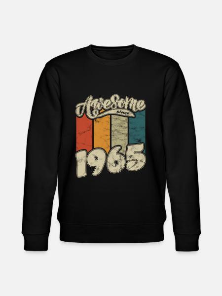 1965 Birthday Awesome since Retro - Stanley/Stella CHANGER Unisex Organic Sweatshirt - black