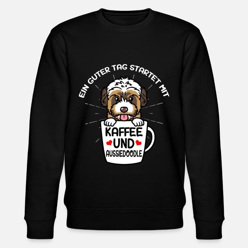 Café et chien Aussiedoodle - Sweat bio CHANGER Stanley/Stella Unisexe - noir