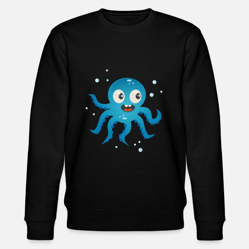 Mignon Octopus Drôle Enfants Calmar - Sweat bio CHANGER Stanley/Stella Unisexe - noir