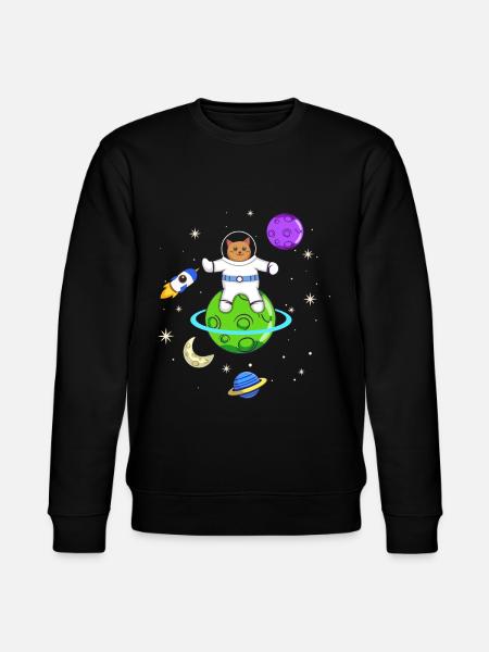 Astronaut Lovers Cat Owners - Stanley/Stella CHANGER Unisex Organic Sweatshirt - black