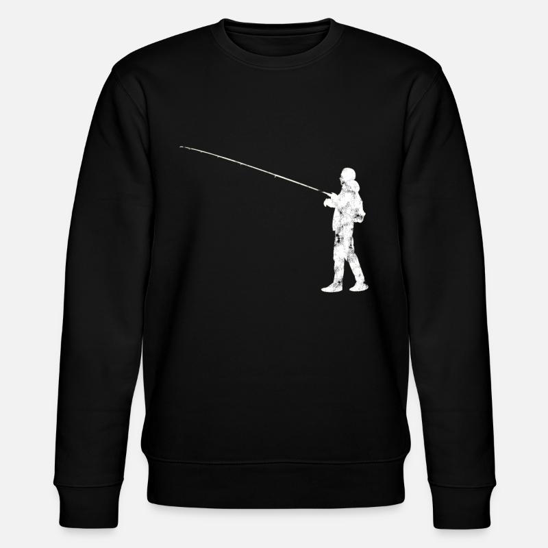 Fishing Angler Silhouette - Stanley/Stella CHANGER Unisex Organic Sweatshirt - black