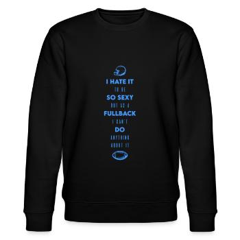 American Football Fullback Spieler Spruch - Stanley/Stella Unisex Bio-Sweatshirt CHANGER  - Schwarz - Vorne - Nik (191cm) & Marisol (170cm)