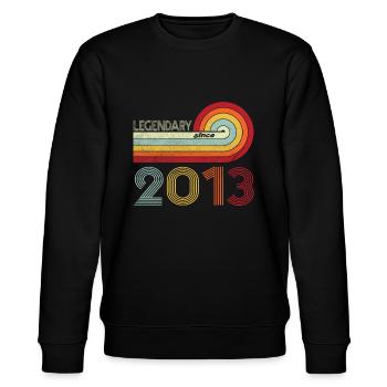 2013 Birthday Legendary since Vintage Rainbow - Stanley/Stella CHANGER Unisex Organic Sweatshirt - black - Front - Nik (191cm) & Marisol (170cm)