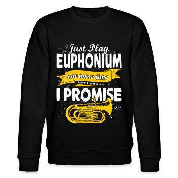 Lustige Brass Horn Marching Band Euphonium - Stanley/Stella Unisex Bio-Sweatshirt CHANGER  - Schwarz - Vorne - Nik (191cm) & Marisol (170cm)