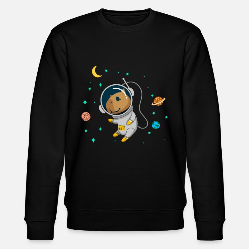 Capybara Flüsterer Astronaut - Stanley/Stella Unisex Bio-Sweatshirt CHANGER - Schwarz