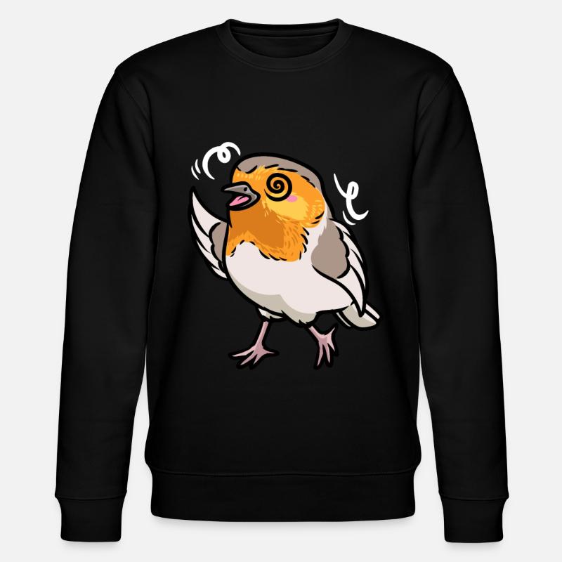 Robin Bird Kawaii Émoticône - Sweat bio CHANGER Stanley/Stella Unisexe - noir