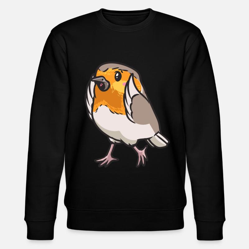 Robin Bird Kawaii Émoticône - Sweat bio CHANGER Stanley/Stella Unisexe - noir