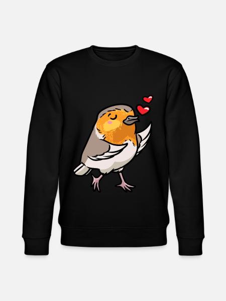 Robin Bird Kawaii Émoticône - Sweat bio CHANGER Stanley/Stella Unisexe - noir