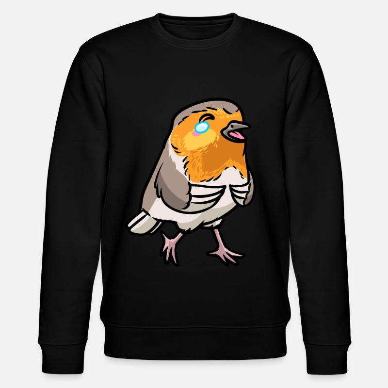 Robin Bird Kawaii Émoticône - Sweat bio CHANGER Stanley/Stella Unisexe - noir