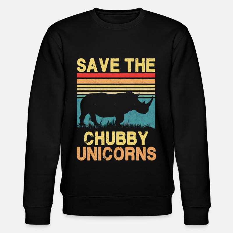 Rette die pummeligen Einhörner - Stanley/Stella Unisex Bio-Sweatshirt CHANGER - Schwarz