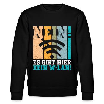 Hier kein Wlan! - Stanley/Stella Unisex Bio-Sweatshirt CHANGER  - Schwarz - Vorne - Nik (191cm) & Marisol (170cm)