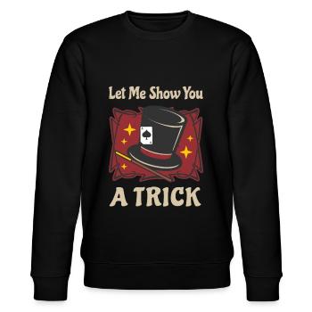 Magier Kostüm Zaubertrick Retro Show Zauberer - Stanley/Stella Unisex Bio-Sweatshirt CHANGER  - Schwarz - Vorne - Nik (191cm) & Marisol (170cm)