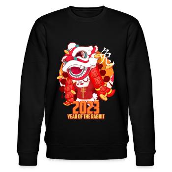 Signe du zodiaque du Lapin du Nouvel An chinois 2023 - Sweat bio CHANGER Stanley/Stella Unisexe - noir - Devant - Nik (191cm) & Marisol (170cm)