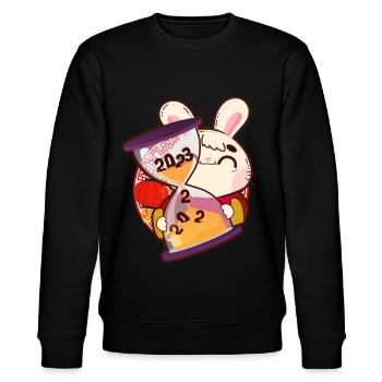 Neujahr 2023 Chinesisches Sternzeichen Hase - Stanley/Stella Unisex Bio-Sweatshirt CHANGER  - Schwarz - Vorne - Nik (191cm) & Marisol (170cm)