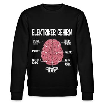 Elektriker Gehirn Spruch - Elektriker Geschenkidee - Stanley/Stella Unisex Bio-Sweatshirt CHANGER  - Schwarz - Vorne - Nik (191cm) & Marisol (170cm)
