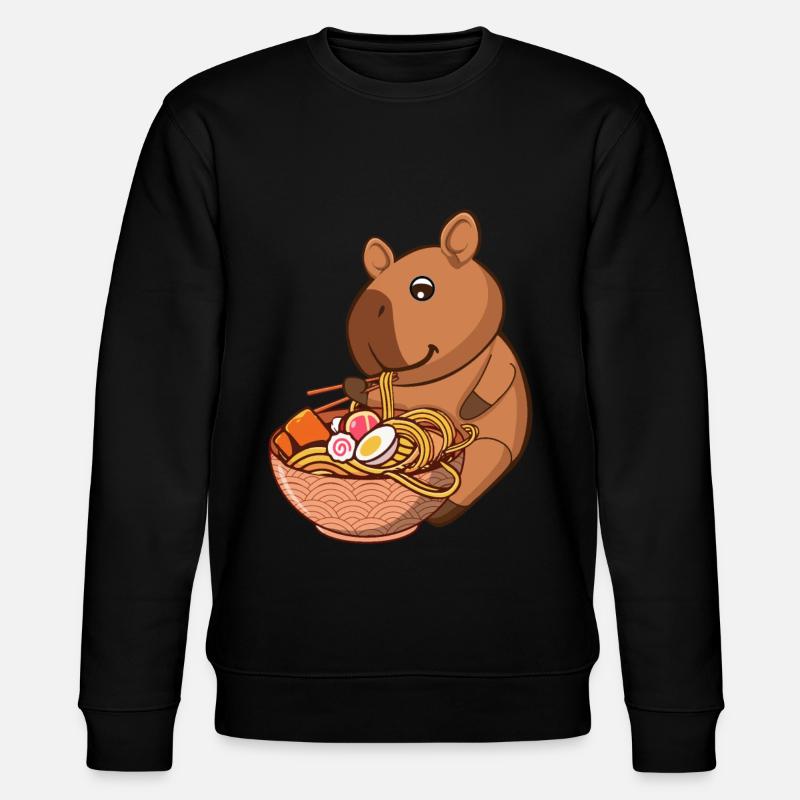 Capybara Japanische Nudelsuppe - Stanley/Stella Unisex Bio-Sweatshirt CHANGER - Schwarz