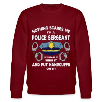 Lustiger Polizist Polizei Spruch Geschenk - Stanley/Stella Unisex Bio-Sweatshirt CHANGER  - Burgunderrot - Vorne - Nik (191cm) & Marisol (170cm)