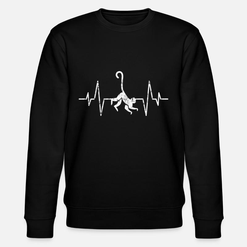 Monkey monkey heartbeat - Stanley/Stella CHANGER Unisex Organic Sweatshirt - black
