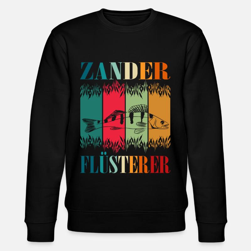 Zander - Zanderangeln - Stanley/Stella Unisex Bio-Sweatshirt CHANGER  - Schwarz