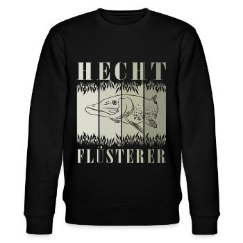 Angeln Hecht Raubfisch Fischen Anglerin - Stanley/Stella Unisex Bio-Sweatshirt CHANGER  - Schwarz - Vorne - Nik (191cm) & Marisol (170cm)