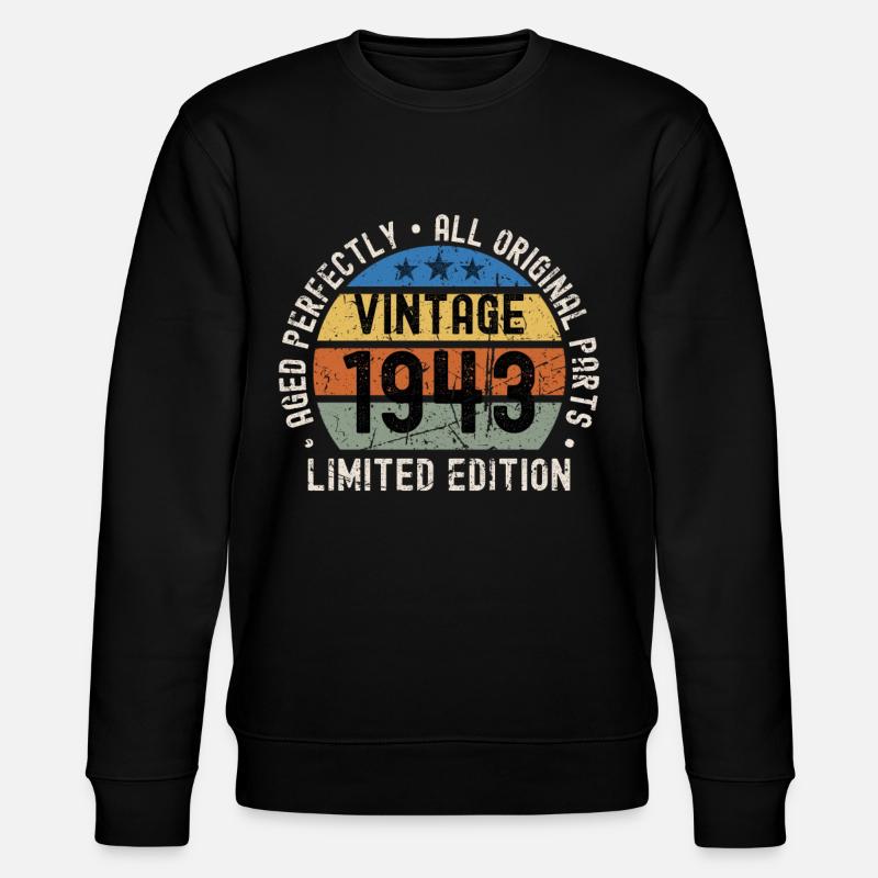 80e anniversaire millésime 1943 - Sweat bio CHANGER Stanley/Stella Unisexe - noir