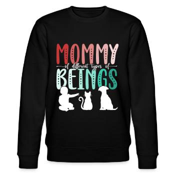 Maman De Différents Types De Fête Mère Chat Chien - Sweat bio CHANGER Stanley/Stella Unisexe - noir - Devant - Nik (191cm) & Marisol (170cm)