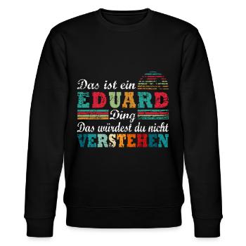 EDUARD Ding - Stanley/Stella Unisex Bio-Sweatshirt CHANGER  - Schwarz - Vorne - Nik (191cm) & Marisol (170cm)