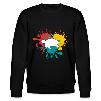 Schildkröte - Stanley/Stella Unisex Bio-Sweatshirt CHANGER  - Schwarz - Vorne - Nik (191cm) & Marisol (170cm)