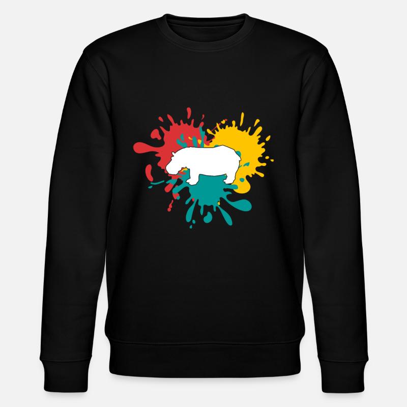 Nilpferd Silhouette - Stanley/Stella Unisex Bio-Sweatshirt CHANGER  - Schwarz