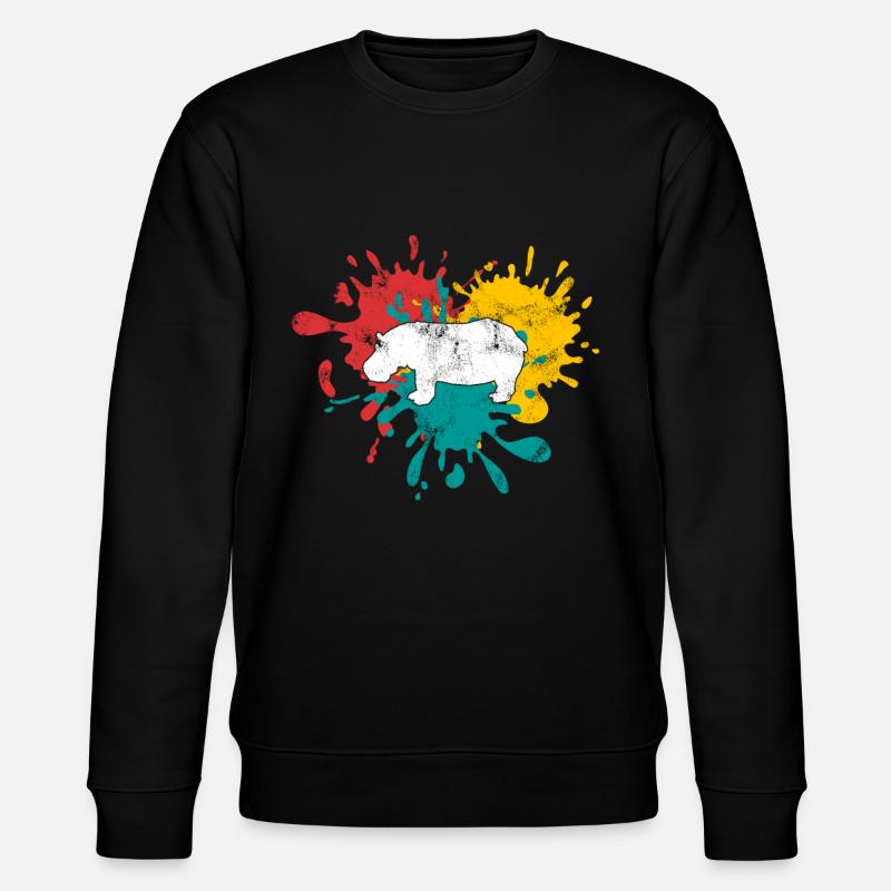 Hippo Silhouette - Stanley/Stella CHANGER Unisex Organic Sweatshirt - black