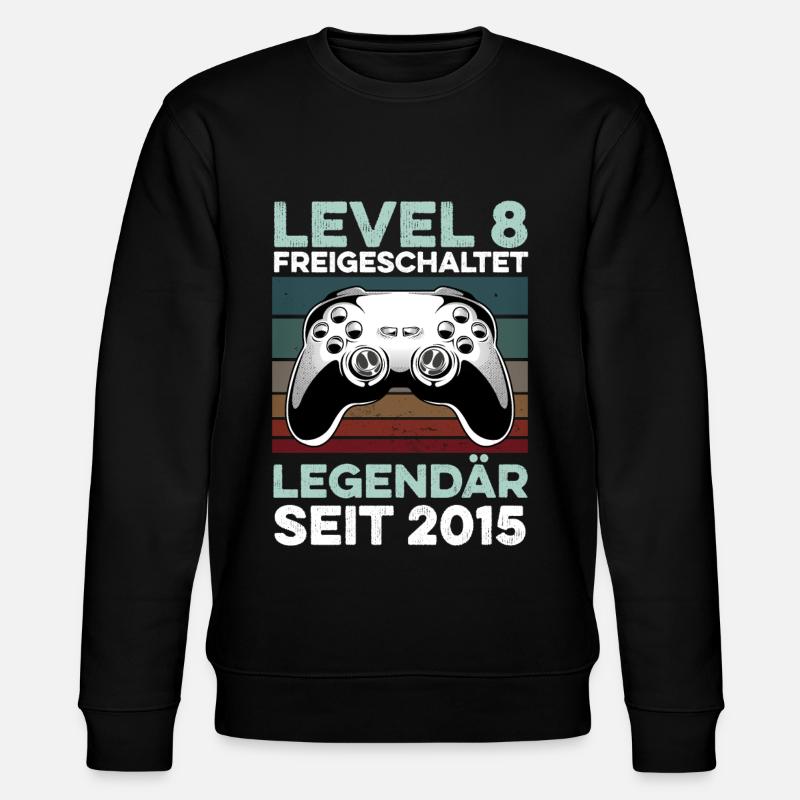 Niveau 8 ans 8e anniversaire année 2015 Jeunes joueurs - Sweat bio CHANGER Stanley/Stella Unisexe - noir