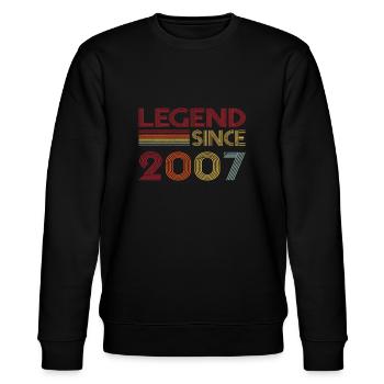2007 Geburtstag Legend since Retro Vintage - Stanley/Stella Unisex Bio-Sweatshirt CHANGER  - Schwarz - Vorne - Nik (191cm) & Marisol (170cm)