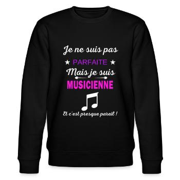 Je ne suis pas parfaite je suis Musicienne - Sweat bio CHANGER Stanley/Stella Unisexe - noir - Devant - Nik (191cm) & Marisol (170cm)