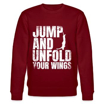 Springe Und Entfalte Deine Flügel Bungee-jumping - Stanley/Stella Unisex Bio-Sweatshirt CHANGER  - Burgunderrot - Vorne - Nik (191cm) & Marisol (170cm)