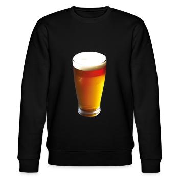 Beer Glass Foam Alcohol Drinker - Stanley/Stella CHANGER Unisex Organic Sweatshirt - black - Front - Nik (191cm) & Marisol (170cm)