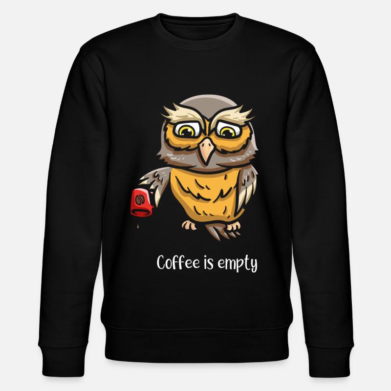 caffeinated coffee bird - Stanley/Stella CHANGER Unisex Organic Sweatshirt - black