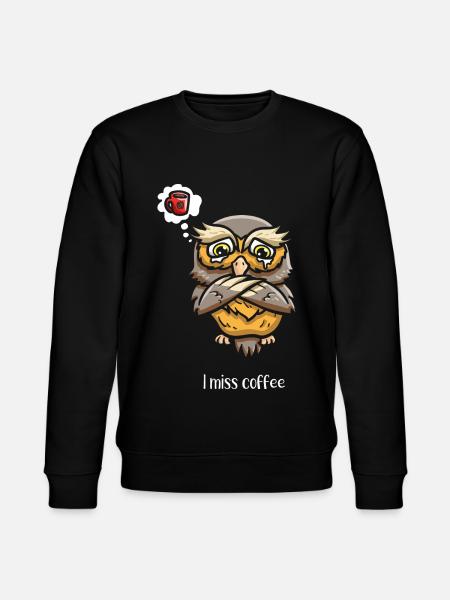 Coffeeholic Owl Whisperer - Stanley/Stella CHANGER Unisex Organic Sweatshirt - black