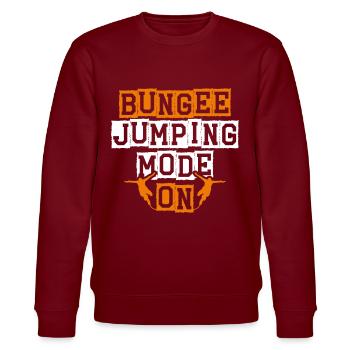 Bungee-jumping-modus Auf Bungee-jumper-adrenalin - Stanley/Stella Unisex Bio-Sweatshirt CHANGER  - Burgunderrot - Vorne - Nik (191cm) & Marisol (170cm)