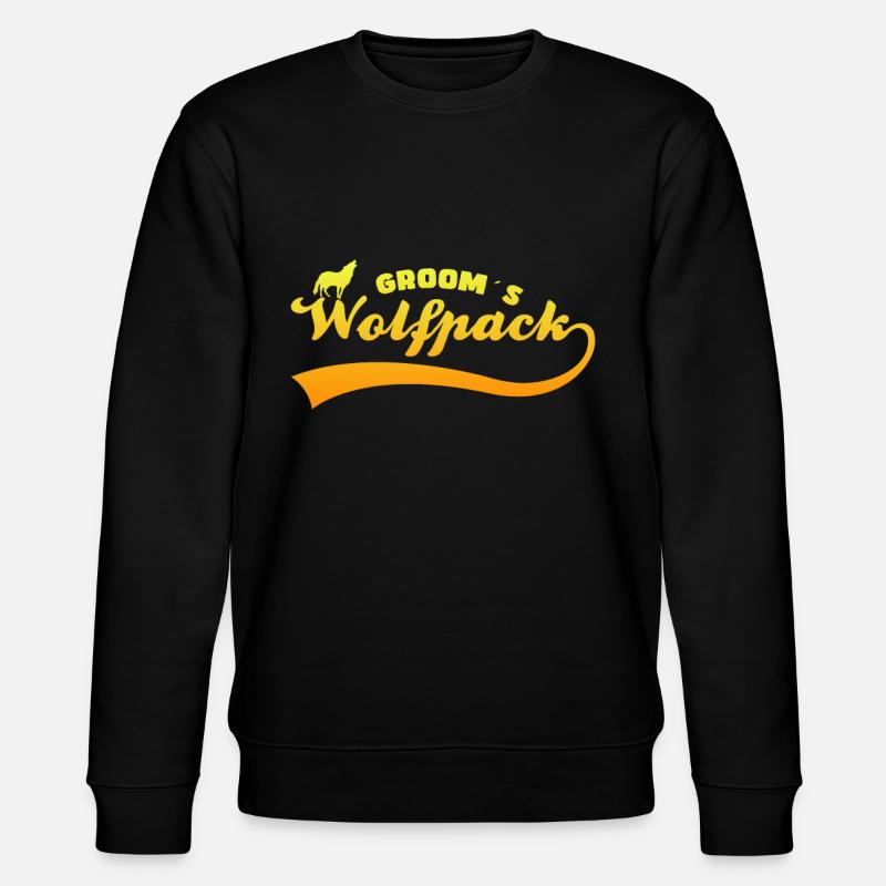 Groom's Wolf Pack - Stanley/Stella CHANGER Unisex Organic Sweatshirt - black