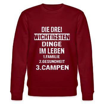 Campen - Stanley/Stella Unisex Bio-Sweatshirt CHANGER  - Burgunderrot - Vorne - Nik (191cm) & Marisol (170cm)