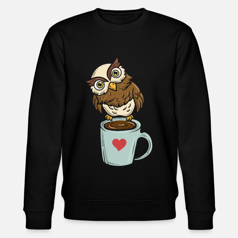 Caffeinated Night Bird Caffeine - Stanley/Stella CHANGER Unisex Organic Sweatshirt - black